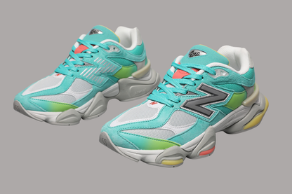 New Balance 9060 Unisex Turnschlappen Cyan Burst