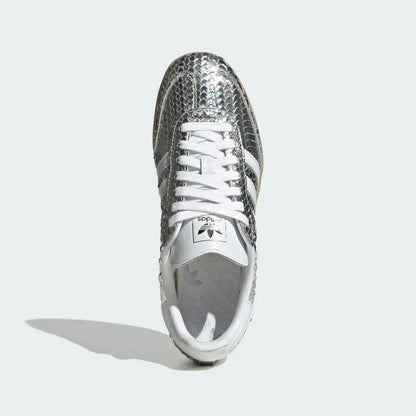 Sneakers Chrome Cuir Metallise Effet Craquele